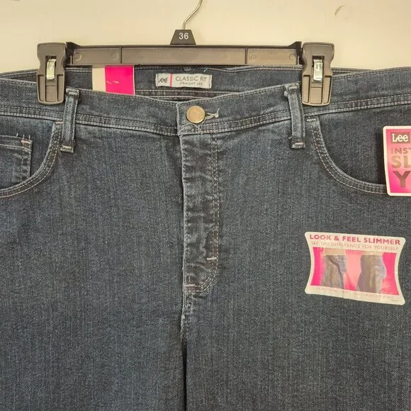 Lee Womens Classic Fit Straight Leg Jeans Instantly Slims You 18W Medium Stretch - Picture 2 of 7